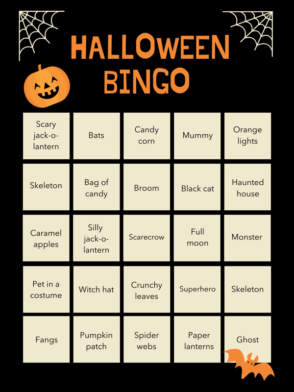 Brightwheel Halloween Bingo