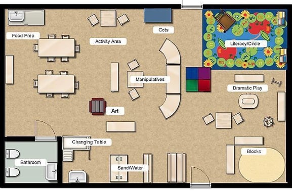 montessori classroom floor plan