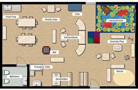 child care center floor plan Brightwheel small daycare floor plan_Arkan