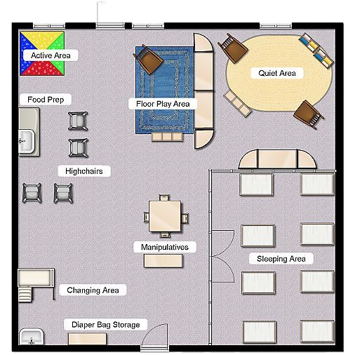 child care center floor plan Small daycare floor plan
