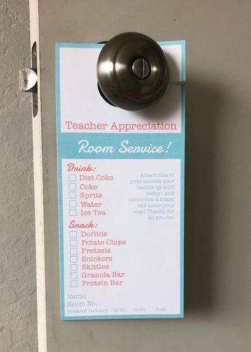 Preschool teacher appreciation ideas - Room service