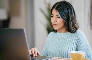 Woman working on her laptop 