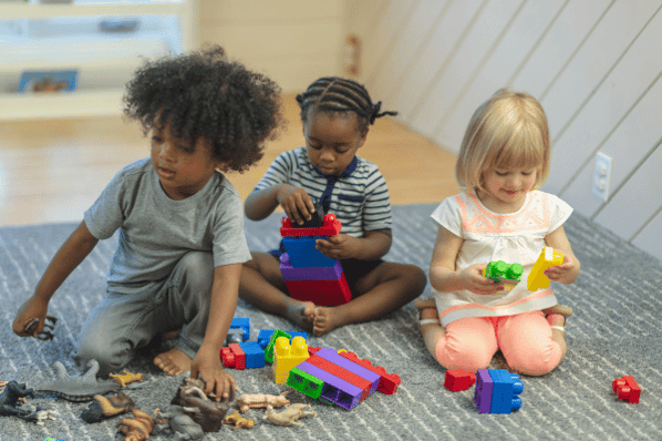 Preschool children playing indoors