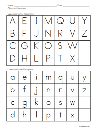 preschool alphabet assessment 