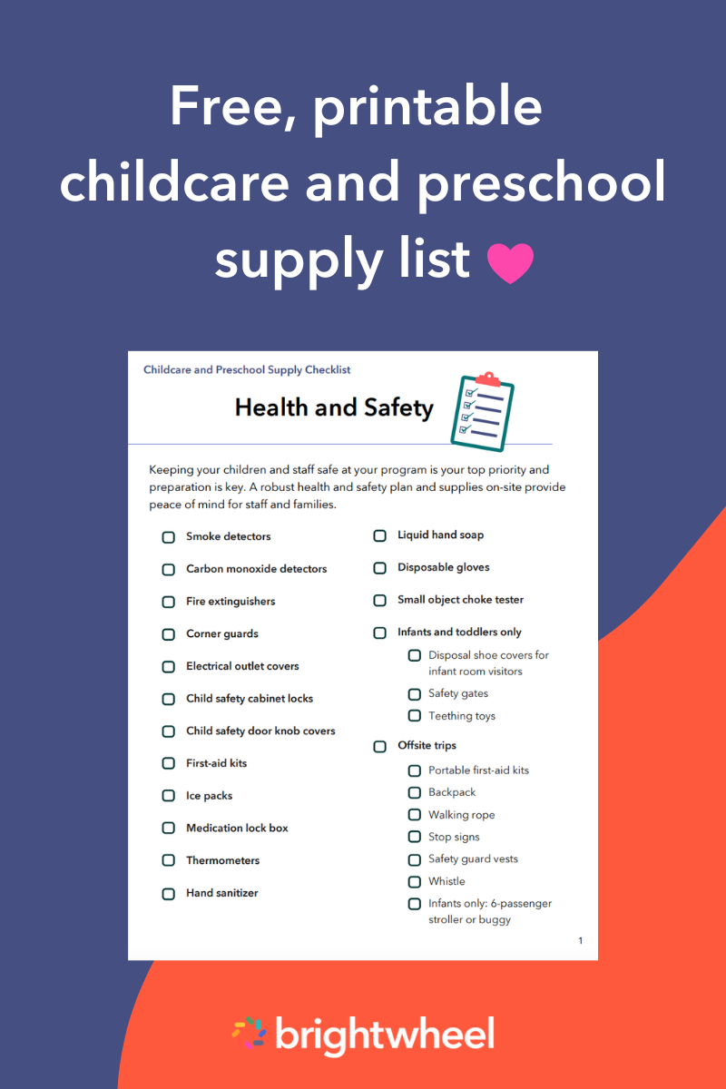 Download our free Childcare and Preschool Supply List - brightwheel