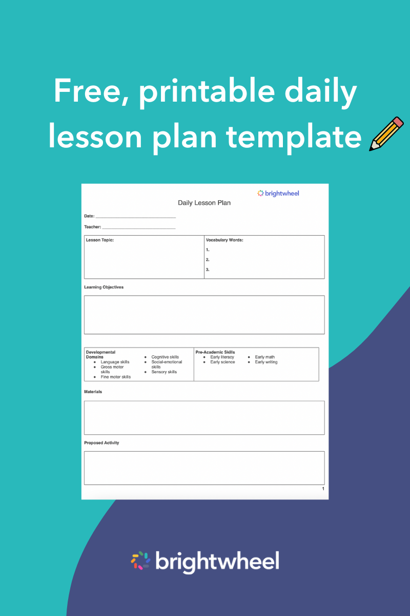 Download our free Daily Lesson Plan Template