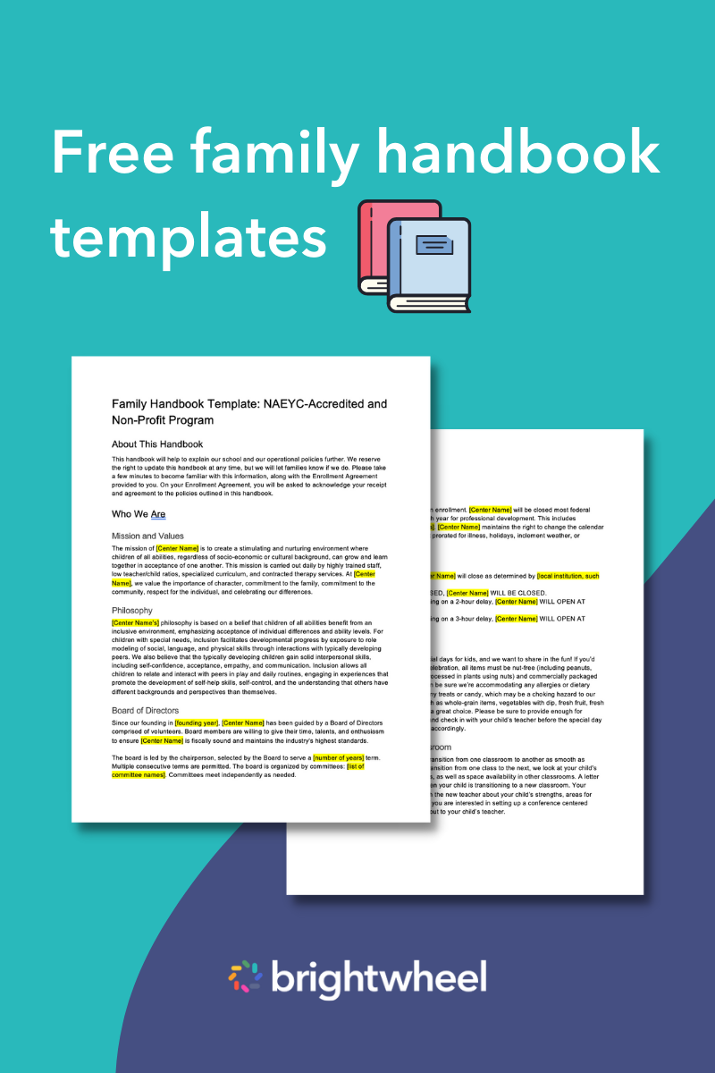 Family Handbook Template