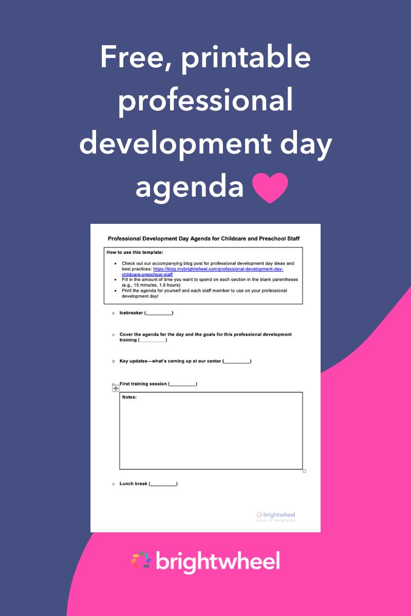 Download our free Professional Development Day Agenda