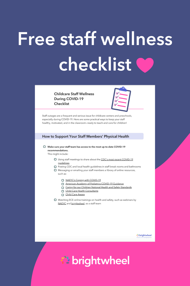 Download our free Staff Wellness Checklist